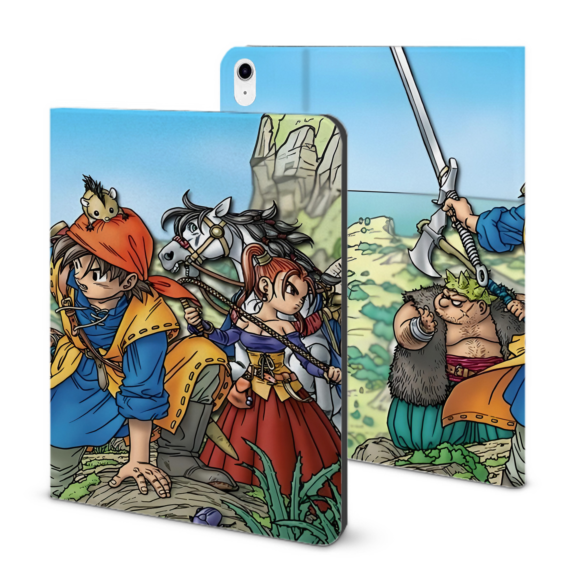 （画像用） ドラゴンクエスト Doragon Kuesuto Dragon Quest IPad ケース ブック型 PUレザー TPU 耐衝撃 軽量 薄型 ペン収納なし 全面保護 IPad 各モデル対応